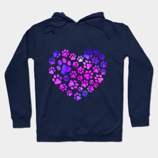 Paw Prints Heart Hoodie